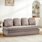 Noma - Banquette Convertible 3 Places - Velours Côtelé Taupe