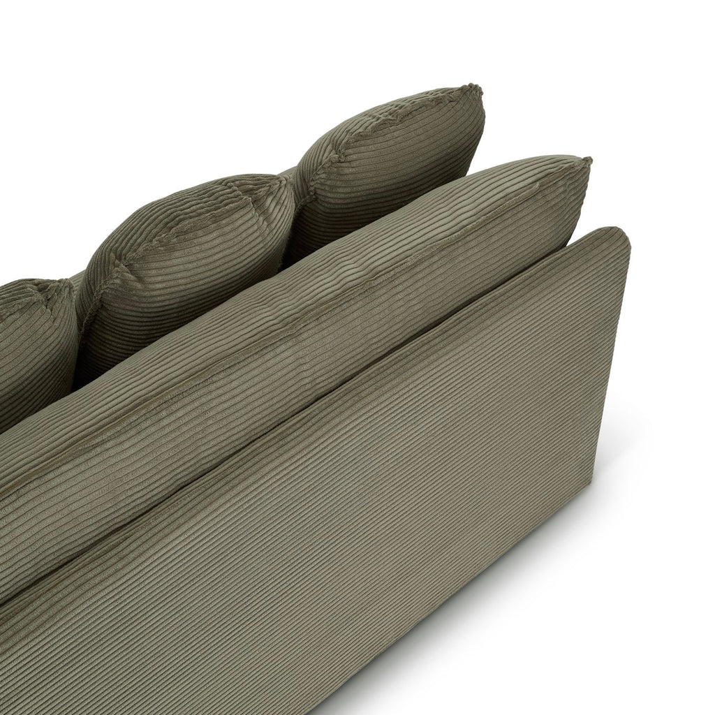 Noma - Banquette Convertible 3 Places - Velours Côtelé Vert