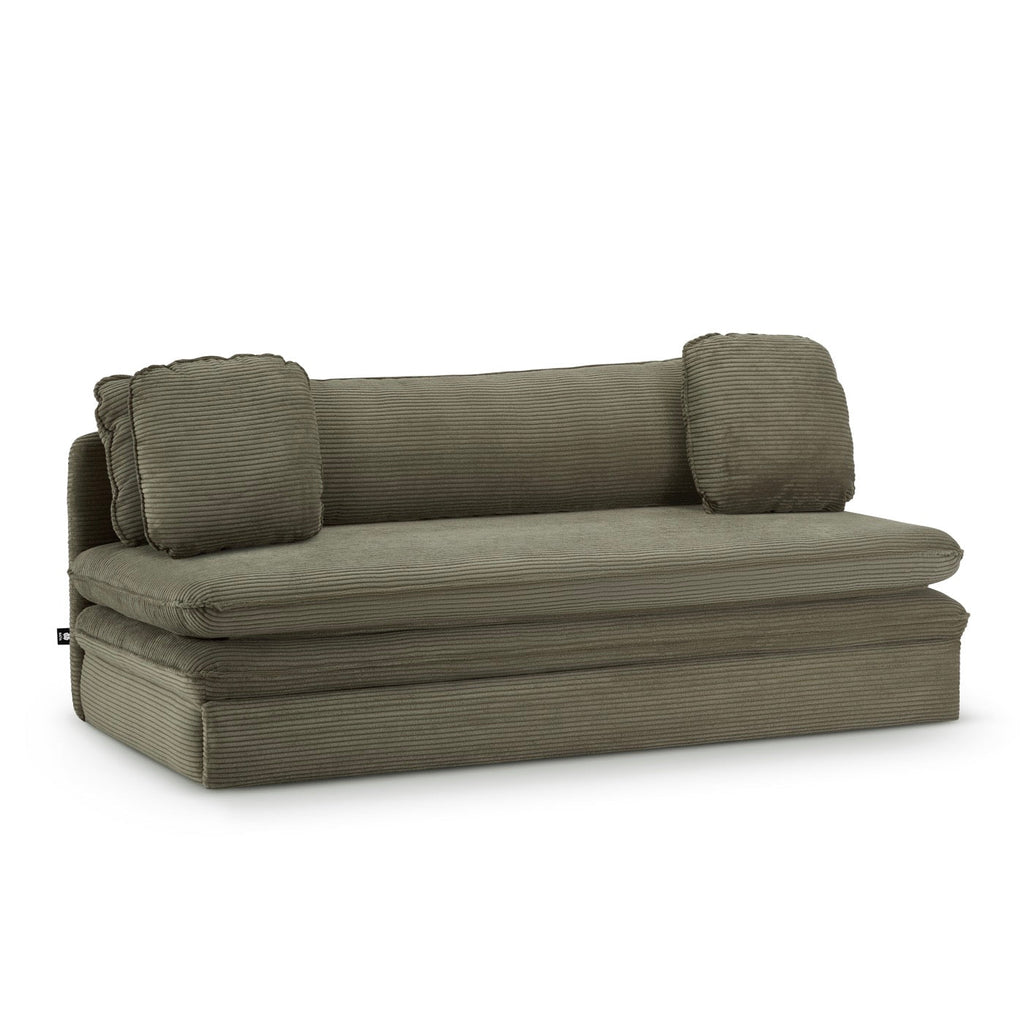 Noma - Banquette Convertible 3 Places - Velours Côtelé Vert