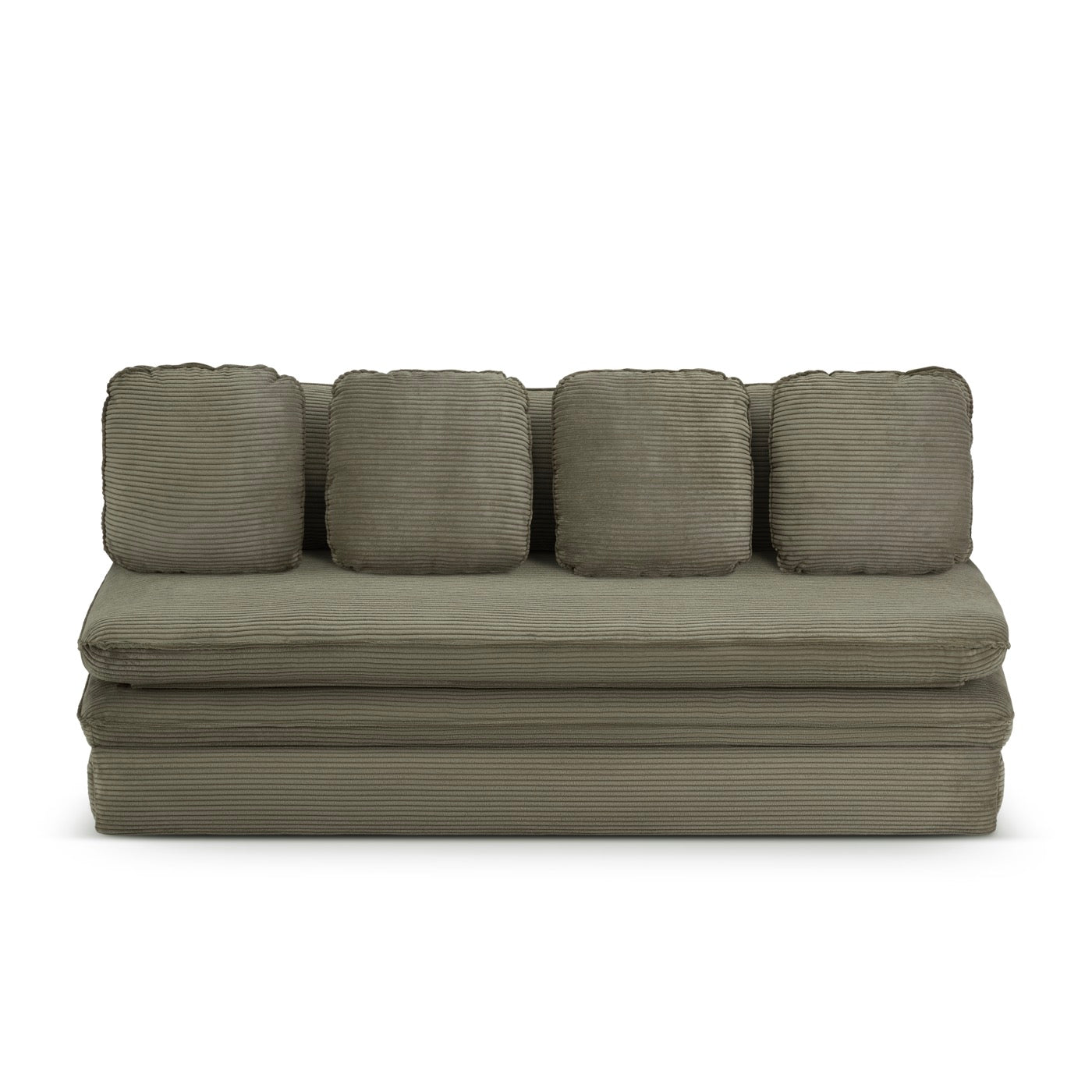 Noma - Banquette Convertible 3 Places - Velours Côtelé Vert