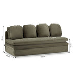 Noma - Banquette Convertible 3 Places - Velours Côtelé Vert