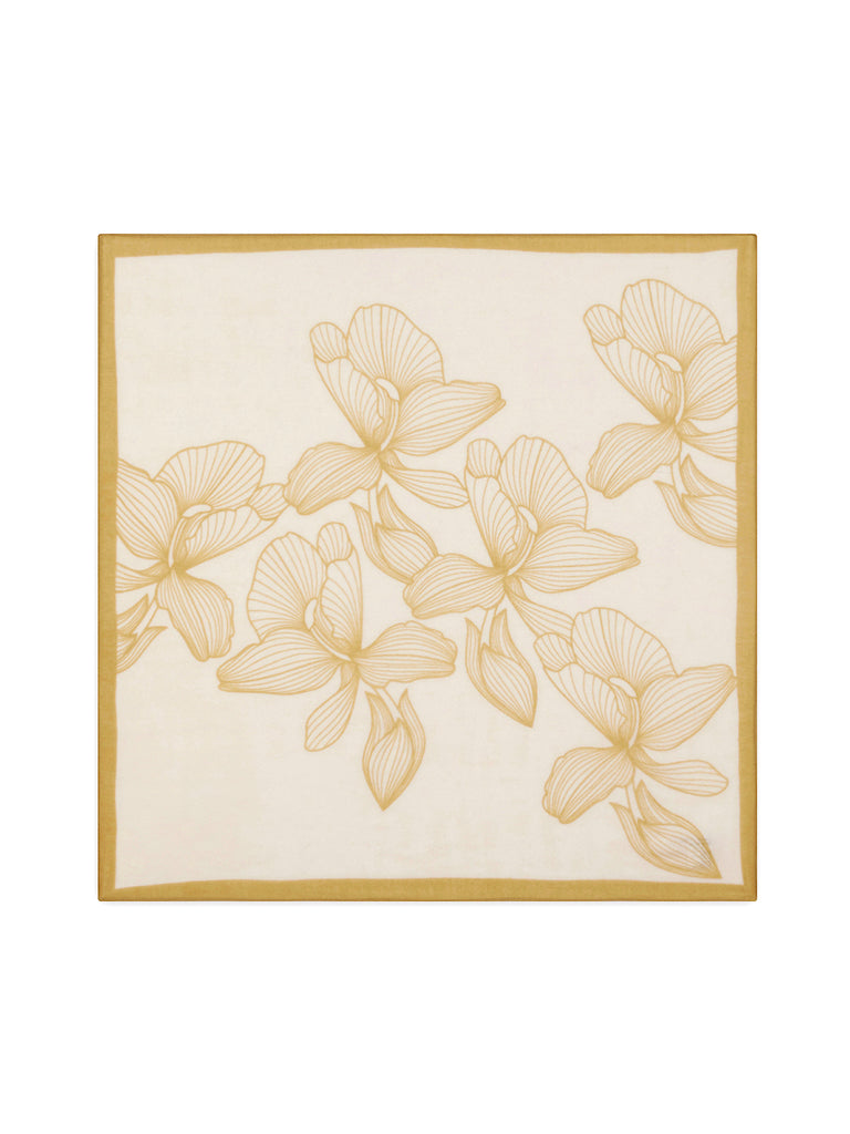 Authentic Cashmere - Foulard Tissé Imprimé Fleuri Combo 2 Loca - Beige - 100% Cachemire - Mixte