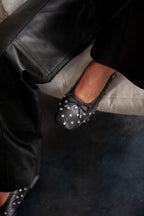 Ballerines - Cuir Noir Diamonds - Carmen