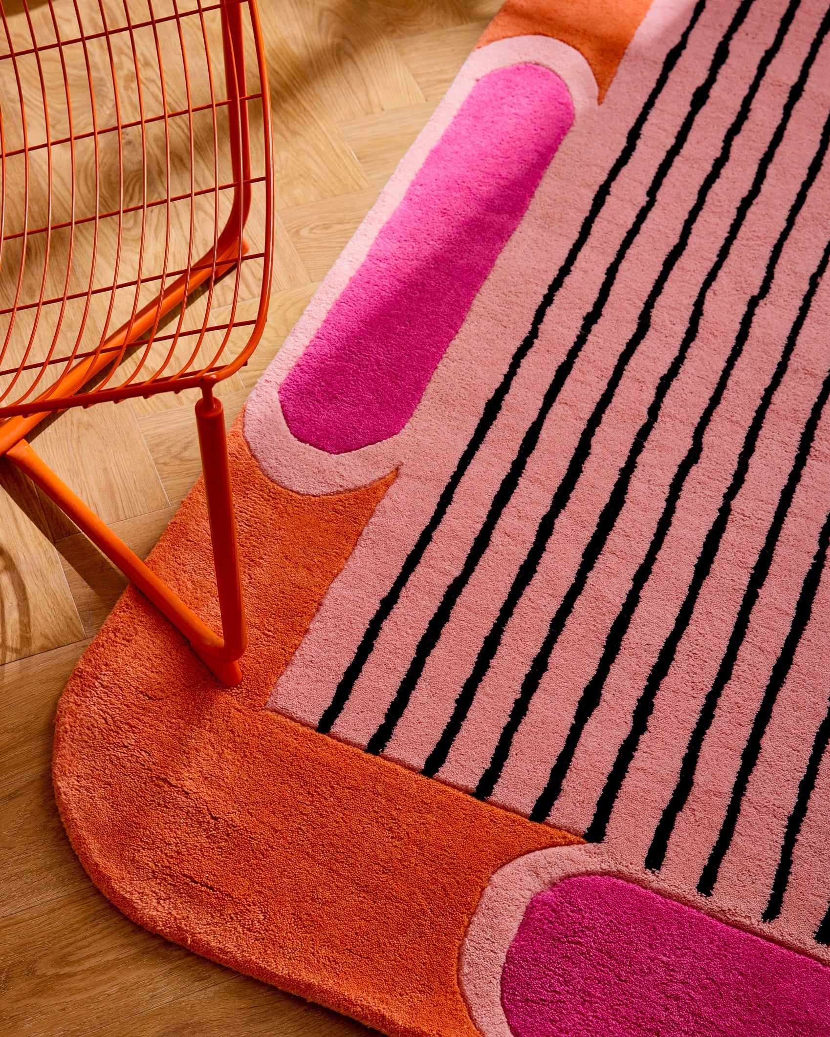 Nuage sucré – Tapis en laine – Orange Nuage sucré
