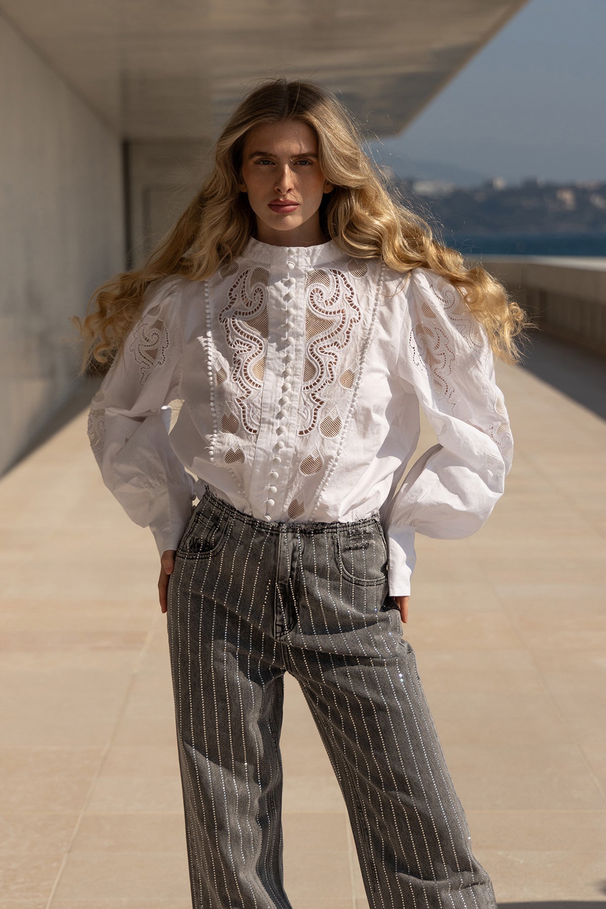 Jeans Scarlett - Strass Gris