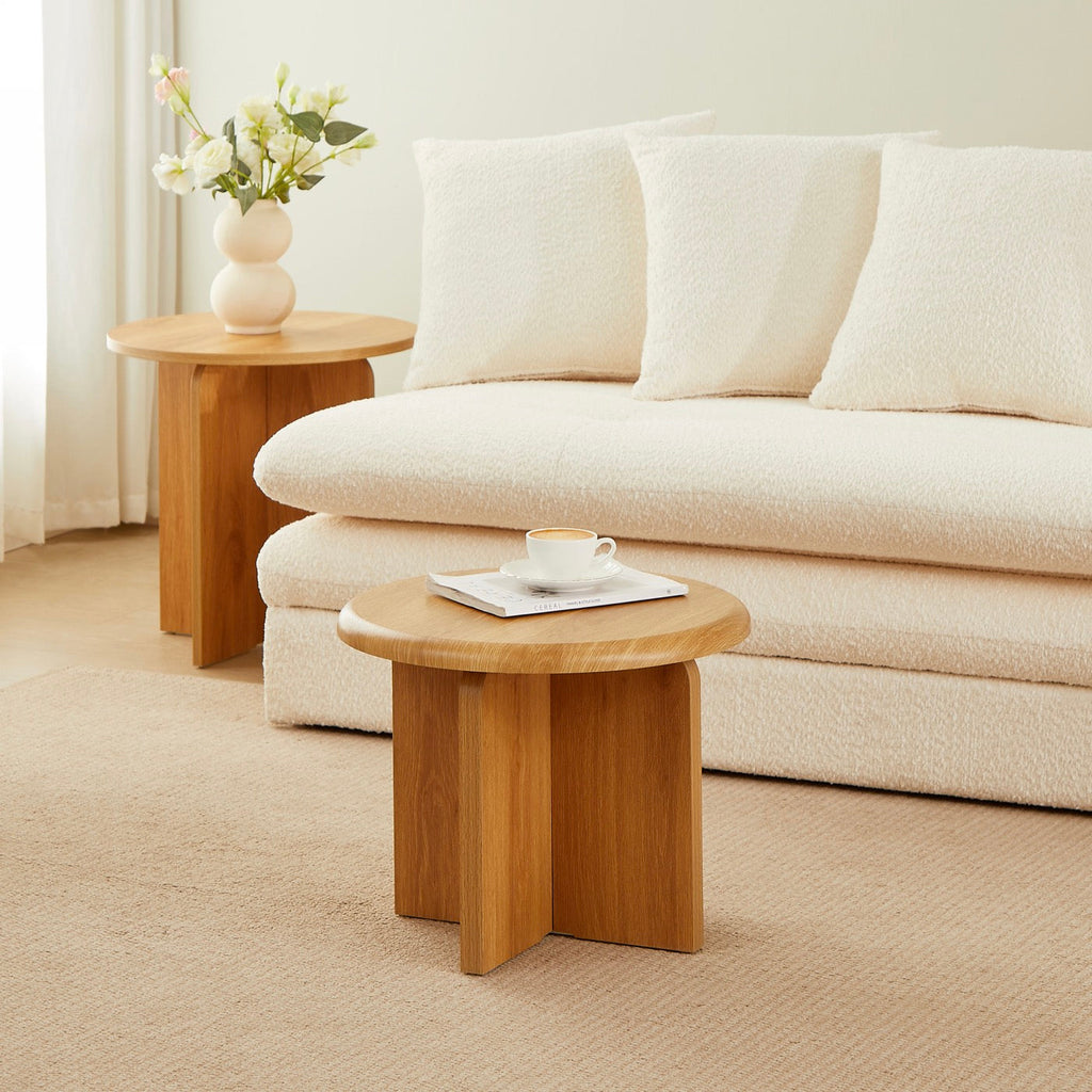 Ocana - Table Basse Ronde - Effet Chêne