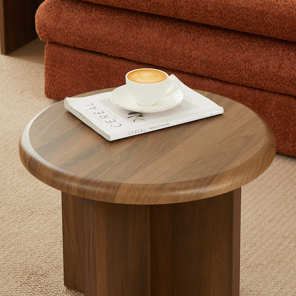 Ocana - Table Basse Ronde - Effet Noyer