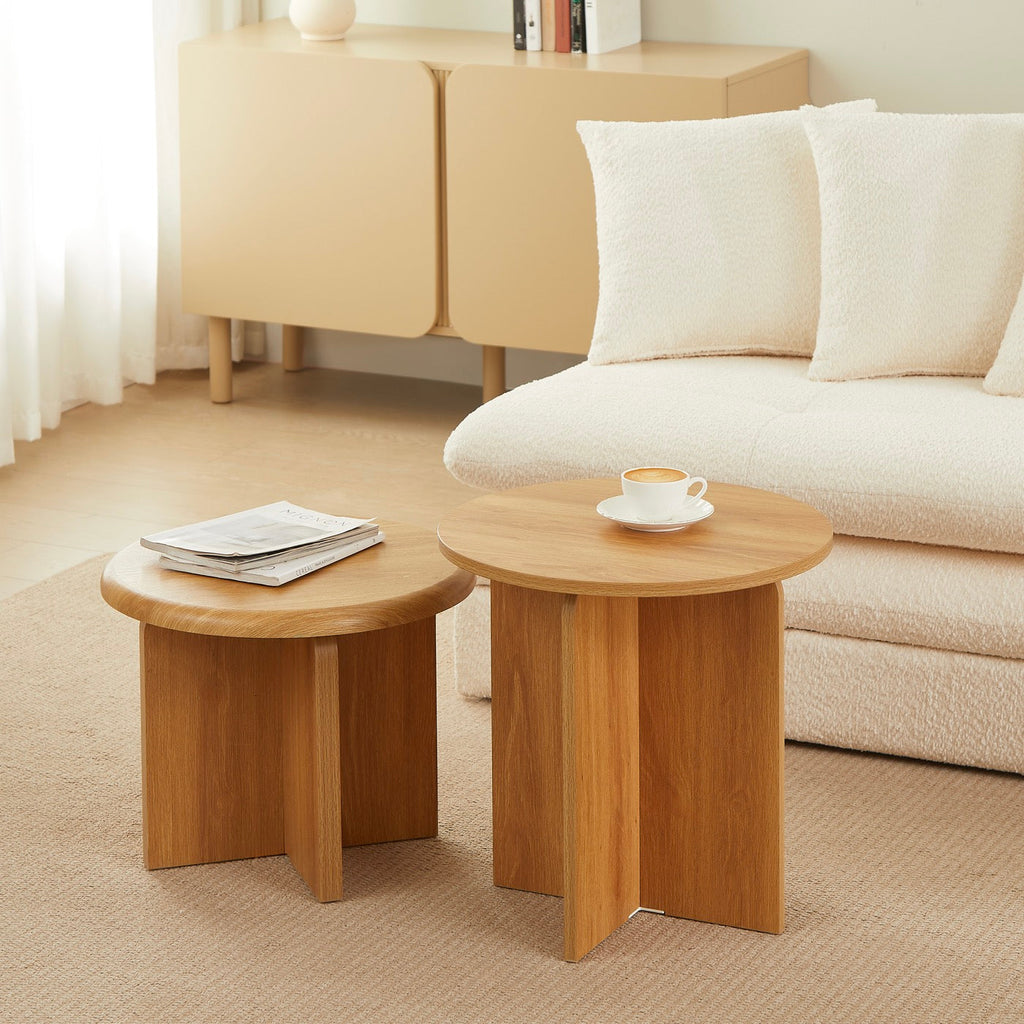 Ocana - Table Basse Ronde - Effet Chêne