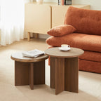 Ocana - Table Basse Ronde - Effet Noyer