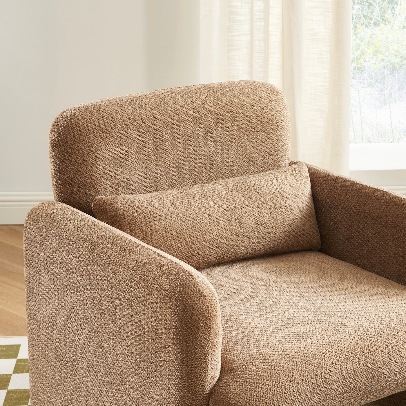 Oma - Fauteuil - Tissu Marron