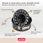 Zenker - Lot De 2 Moules À Manqué 18/18 Cm En Acier Black Mettallic Black Mettallic Zenker Black Mettallic - Noir