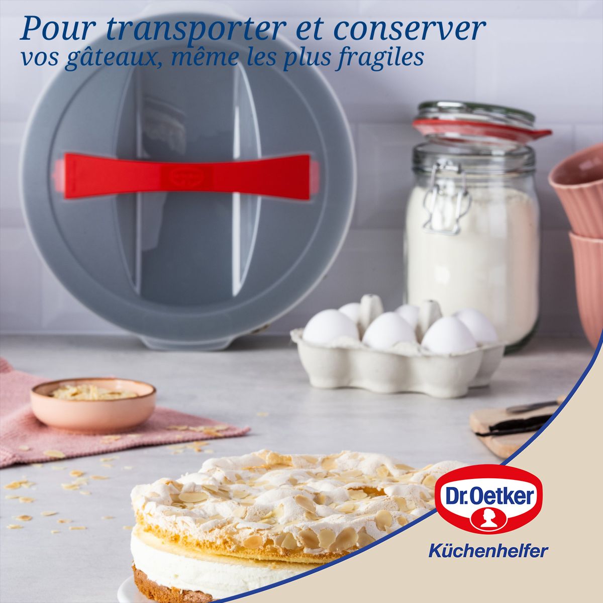 Dr Oetker - Moule À Manqué À Charnière 26 Cm Avec Couvercle De Transport Dr. Oetker Bake And Go - Noir