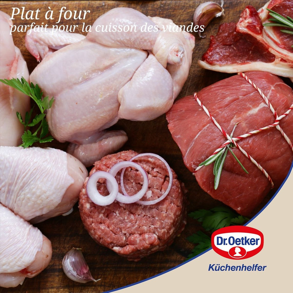 Dr Oetker - Plat À Four Avec Couvercle En Acier Émaillé 42 X 34 Cm Dr. Oetker Back-Idee Kreativ - Noir