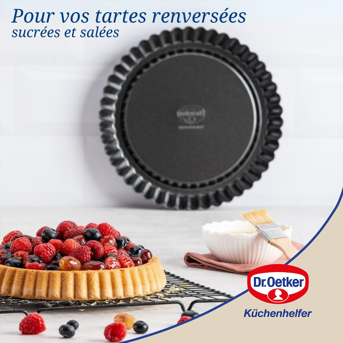 Dr Oetker - Moule À Tarte Renversée 22 Cm Dr.Oetker Tradition - Noir