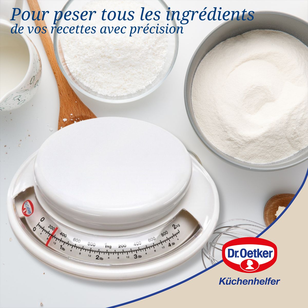 Dr Oetker - Balance De Cuisine Sans Pile 2 Kg Dr. Oetker Baker Edition - Blanc