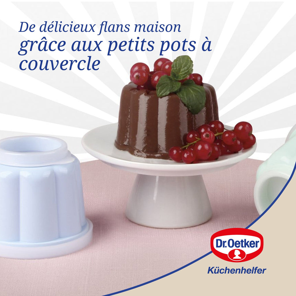 Dr Oetker - Lot De 6 Moules À Flans Avec Couvercle 6,3 X 7,5 Cm Dr. Oetker Rétro - Coloré