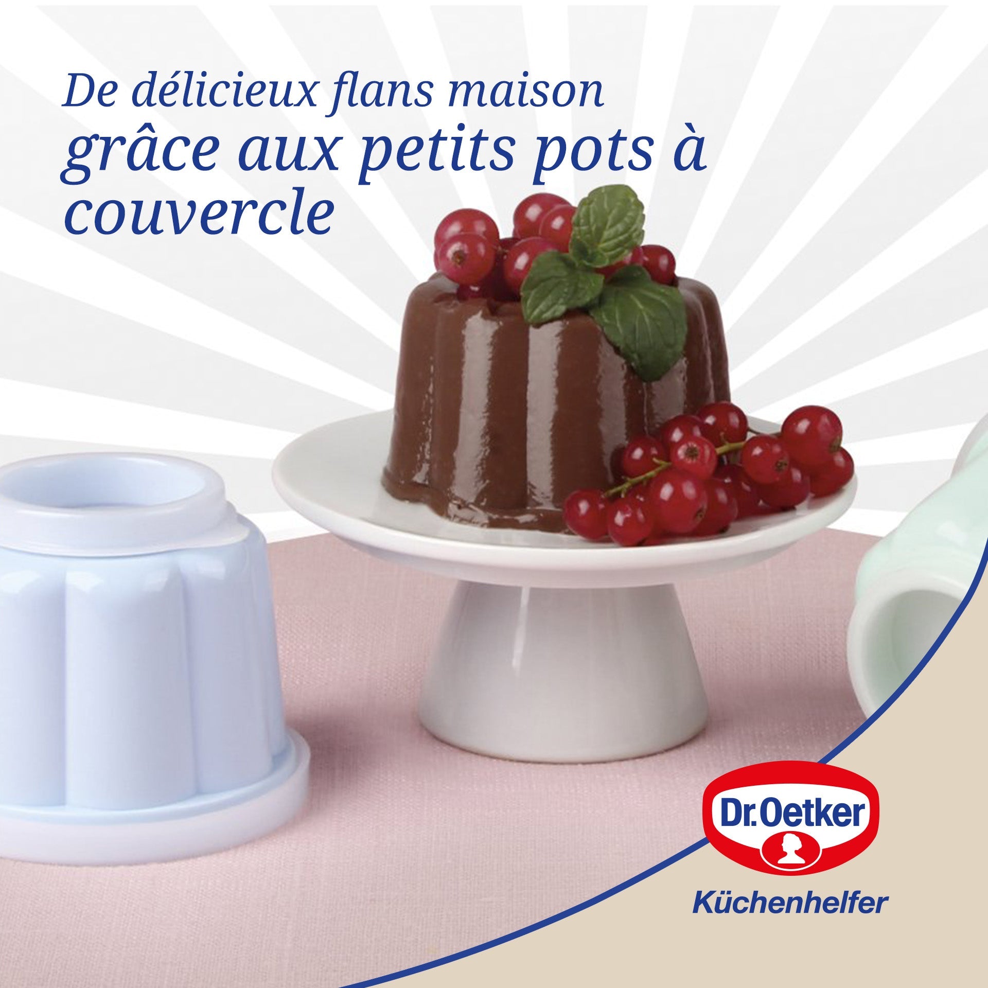 Dr Oetker - Lot De 6 Moules À Flans Avec Couvercle 6,3 X 7,5 Cm Dr. Oetker Rétro - Coloré