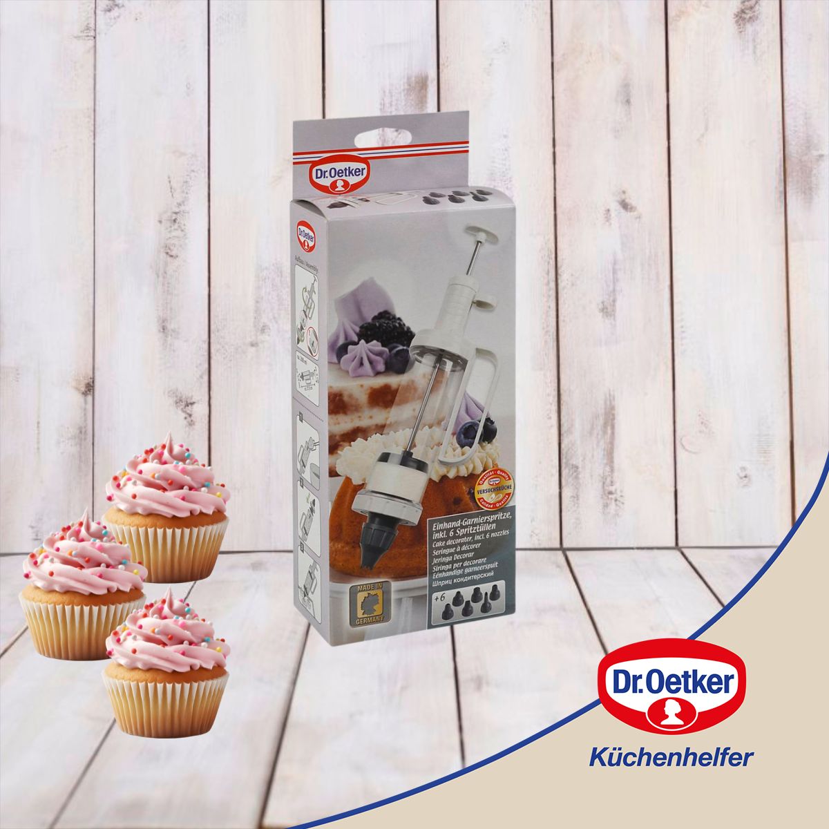 Dr Oetker - Seringue De Pâtisserie Et 6 Embouts À Motif Dr. Oetker Baker Edition - Blanc