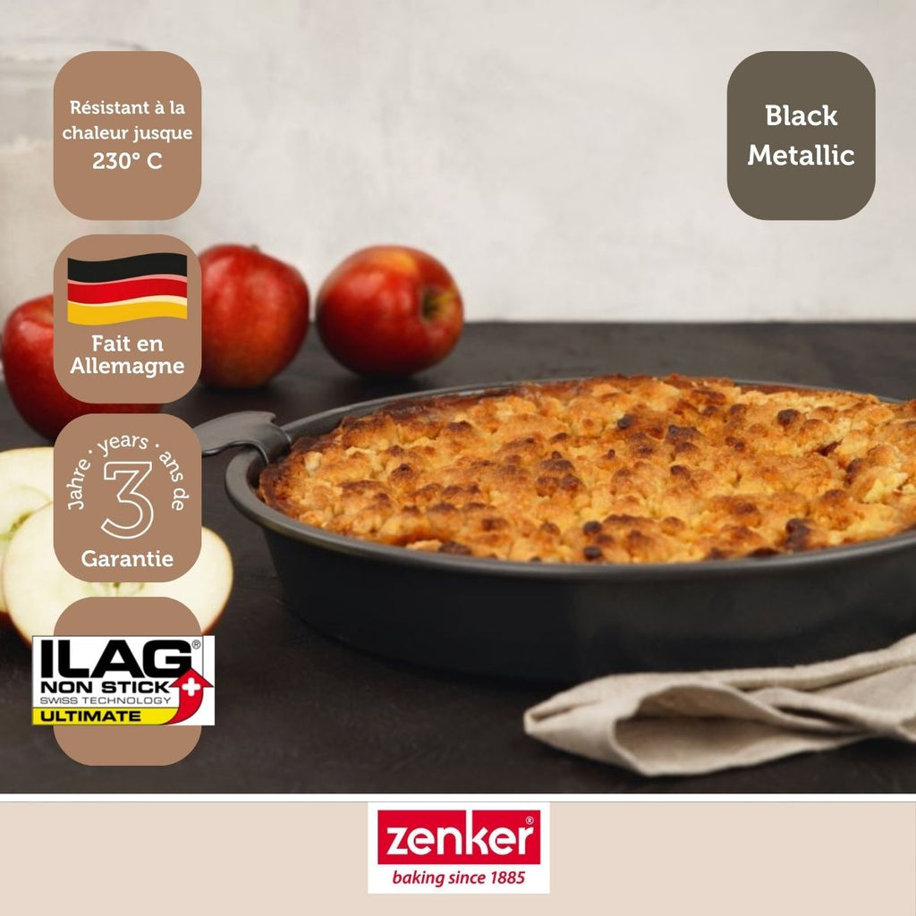 Zenker - Moule À Gâteau Et Quiches Rond De 28 Cm Avec Fond Amovible Zenker Black Metallic - Noir
