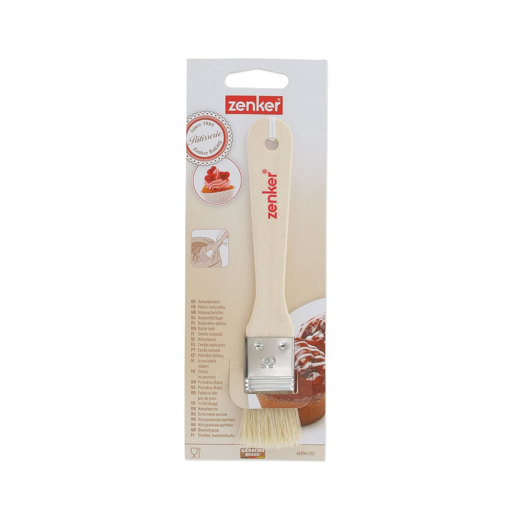 Zenker - Pinceau De Cuisine Et De Pâtisserie 19 Cm En Poils Naturels Zenker - Bois|Inox|Beige