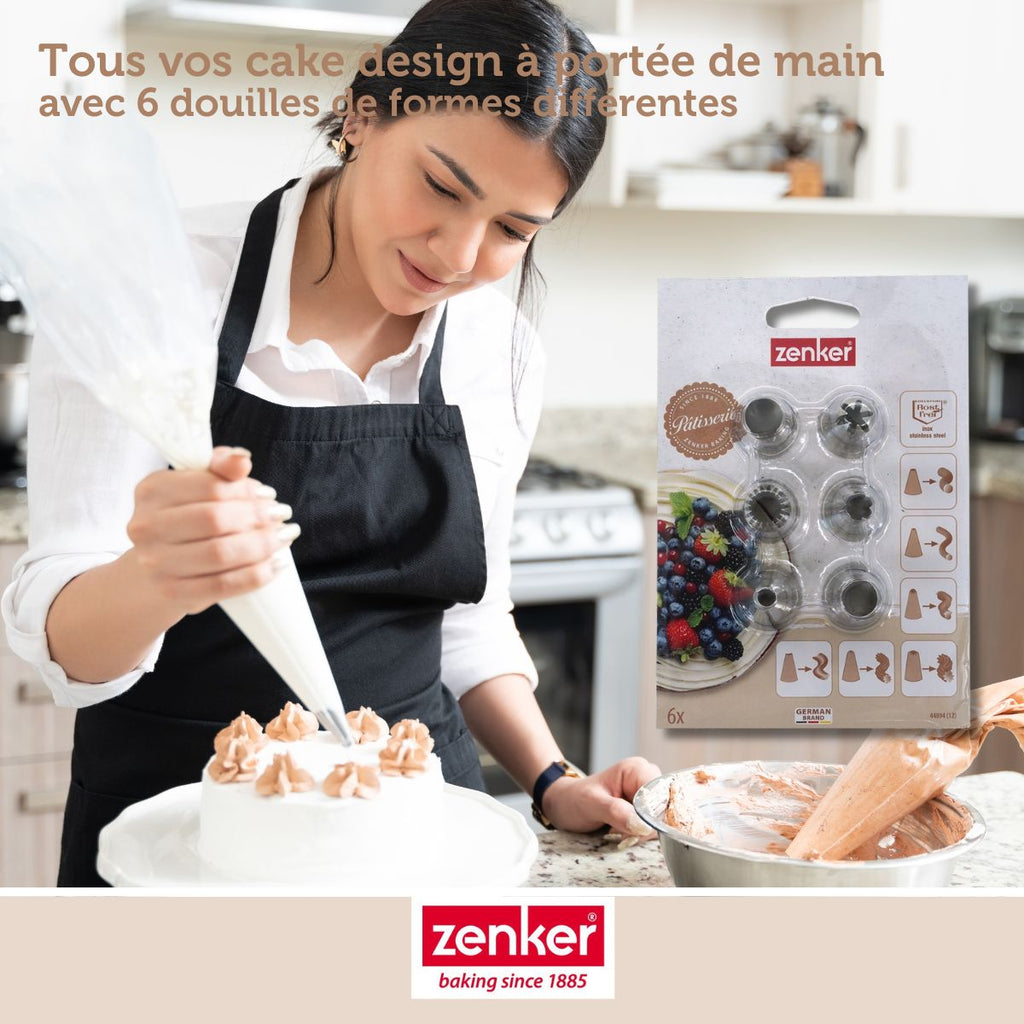 Zenker - Lot De 6 Douilles À Pâtisserie En Inox Grand Modèle Zenker Smart Pastry - Gris