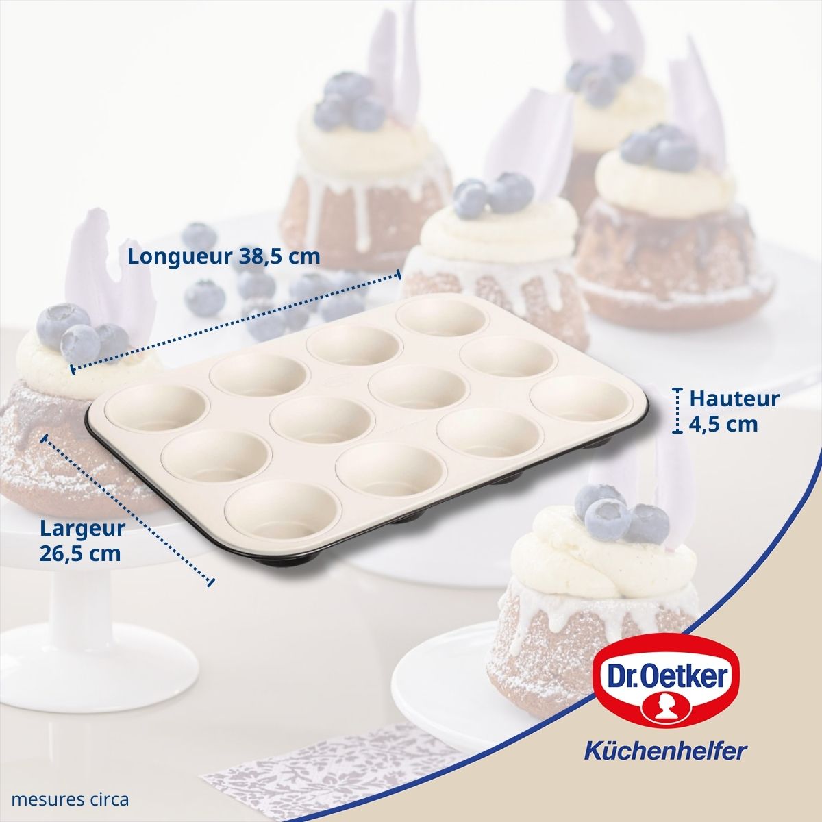Dr Oetker - Moule À 12 Muffins Dr. Oetker Exclusive - Blanc