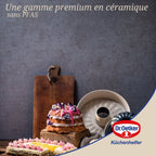Dr Oetker - Moule À Gâteau Céramique Et Plat Four Dr Oetker Back Trend - Blanc