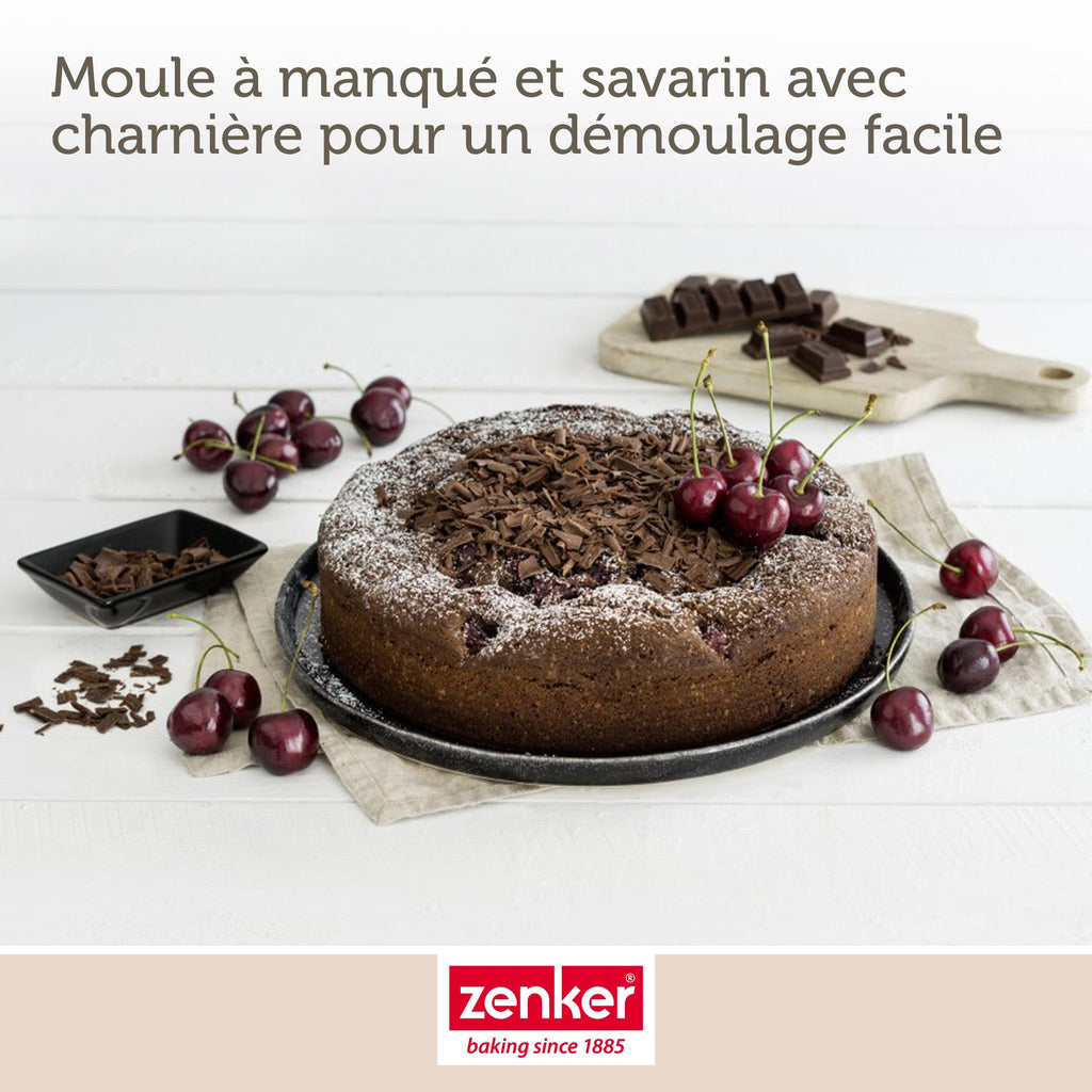 Zenker - Moule À Manqué Et Savarin Double Fond 28 Cm Zenker Black Metallic - Noir
