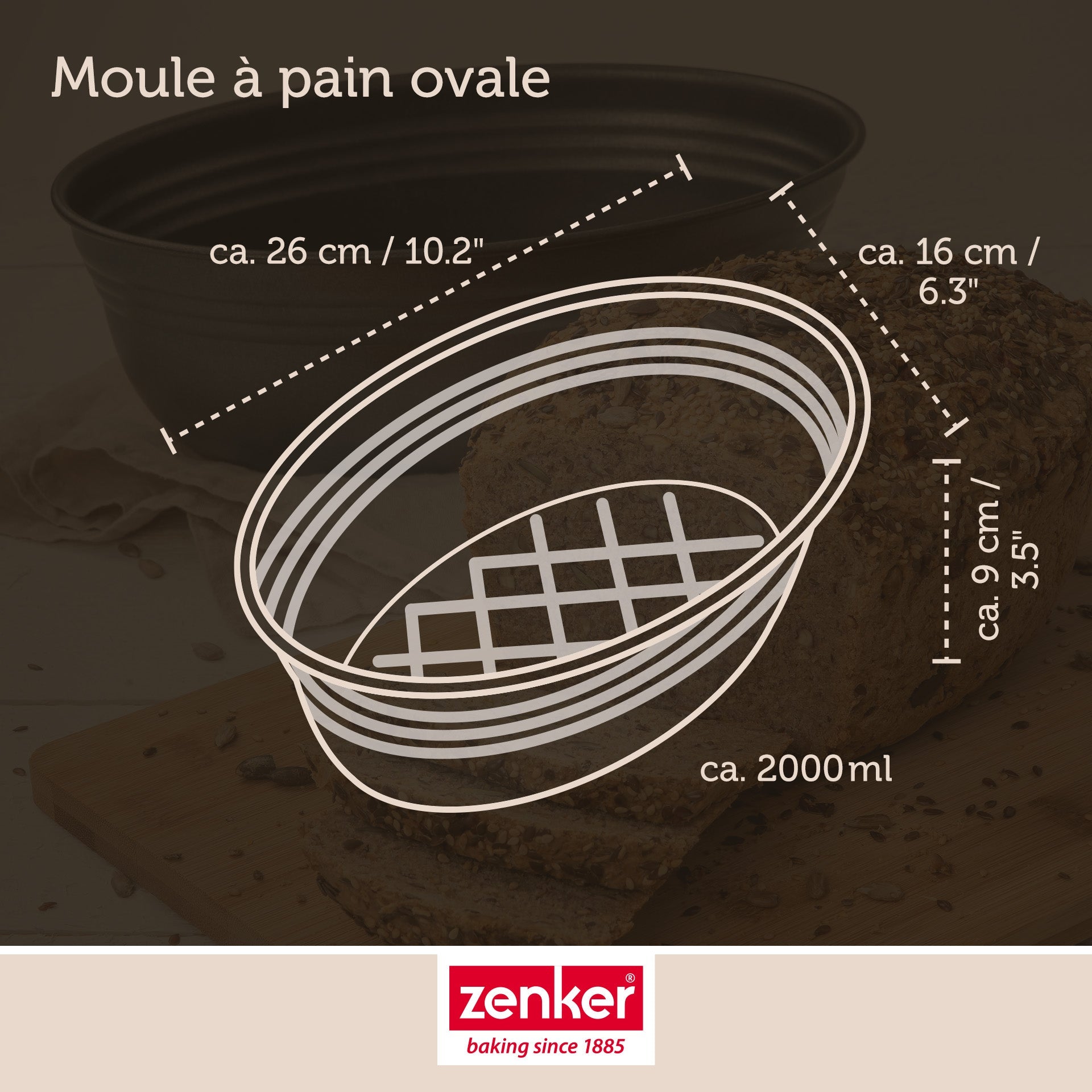 Zenker - Moule À Pain Ovale 26 X 16 Cm Zenker Black Metallic - Noir
