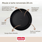 Zenker - Moule À Tarte Renversée 28 Cm Zenker Black Metallic - Noir