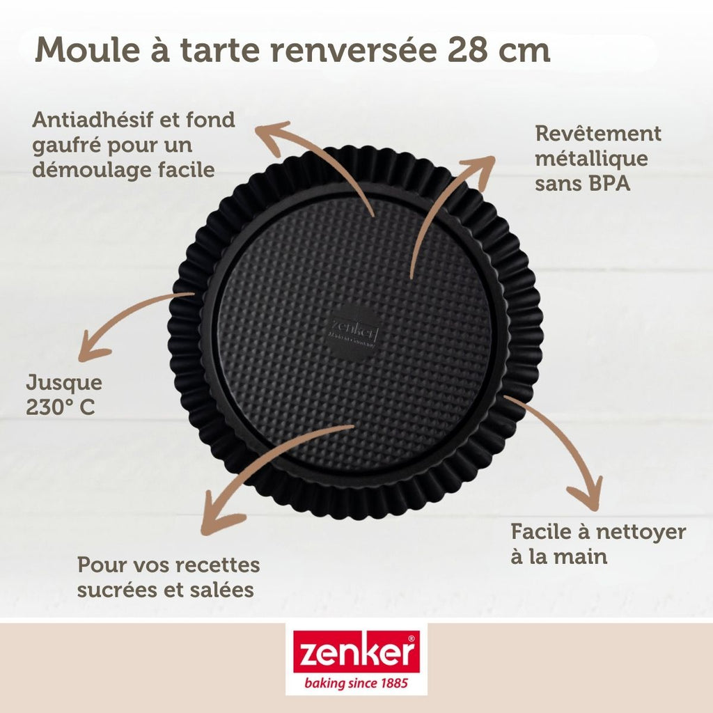 Zenker - Moule À Tarte Renversée 30 Cm Zenker Black Metallic - Noir