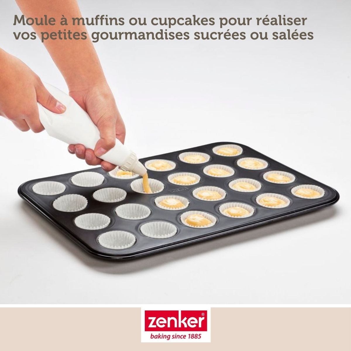 Zenker - Moule À Muffins 24 Empreintes 38 X 26 Cm Zenker Black Metallic - Noir
