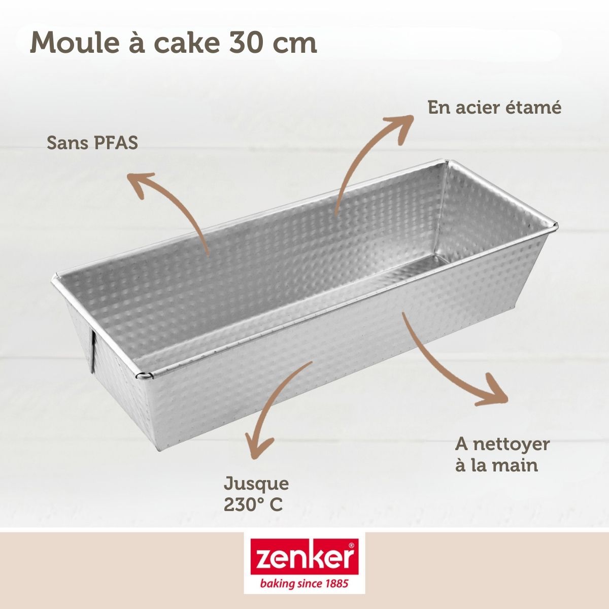Zenker - Moule À Cake 30 Cm Zenker Silver - Gris