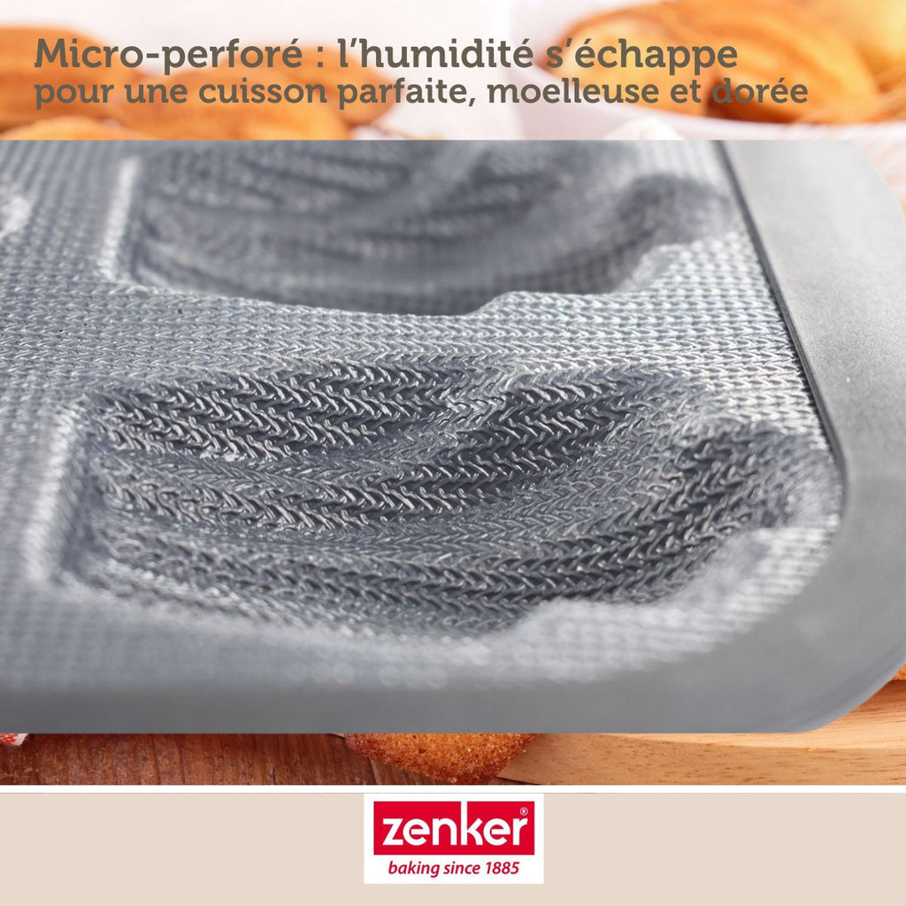 Zenker - Moule 9 Madeleines 28 X 18 Cm Zenker Silicone Fibre De Verre - Noir|Gris
