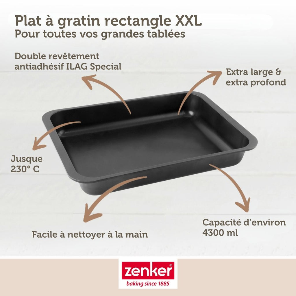 Zenker - Plat À Four Xxl 40 X 29 X 6 Cm Zenker Special Cooking - Noir