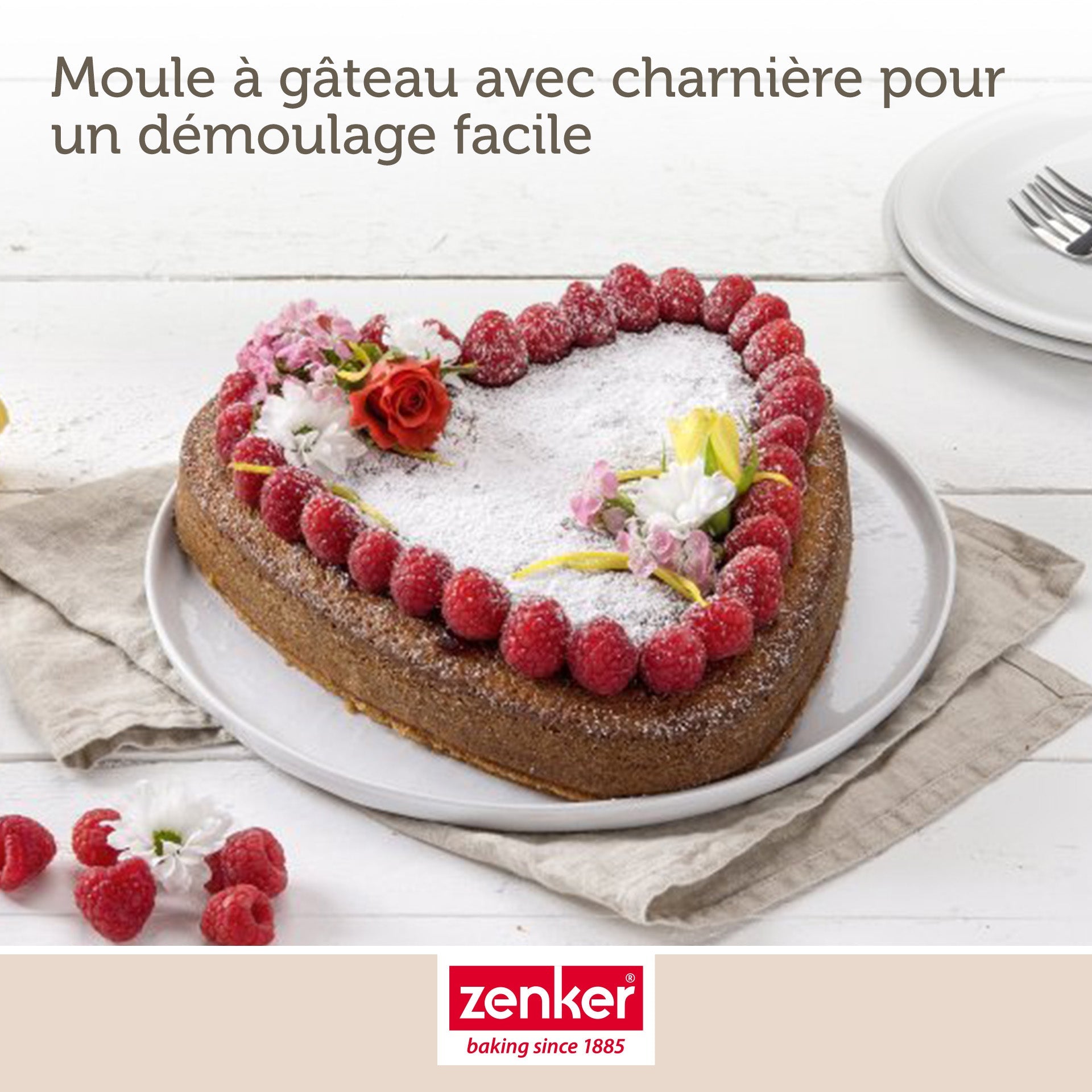 Zenker - Moule À Gâteau Coeur Avec Charnière 27 X 25 Cm Zenker Special Creative - Noir