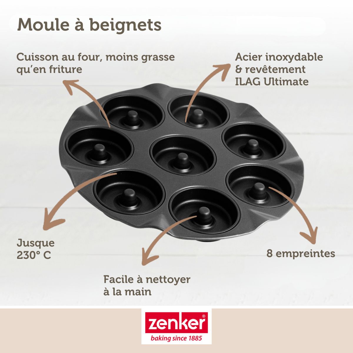 Zenker - Moule Pour 8 Beignets Au Four 33 Zenker Black Metallic - Noir