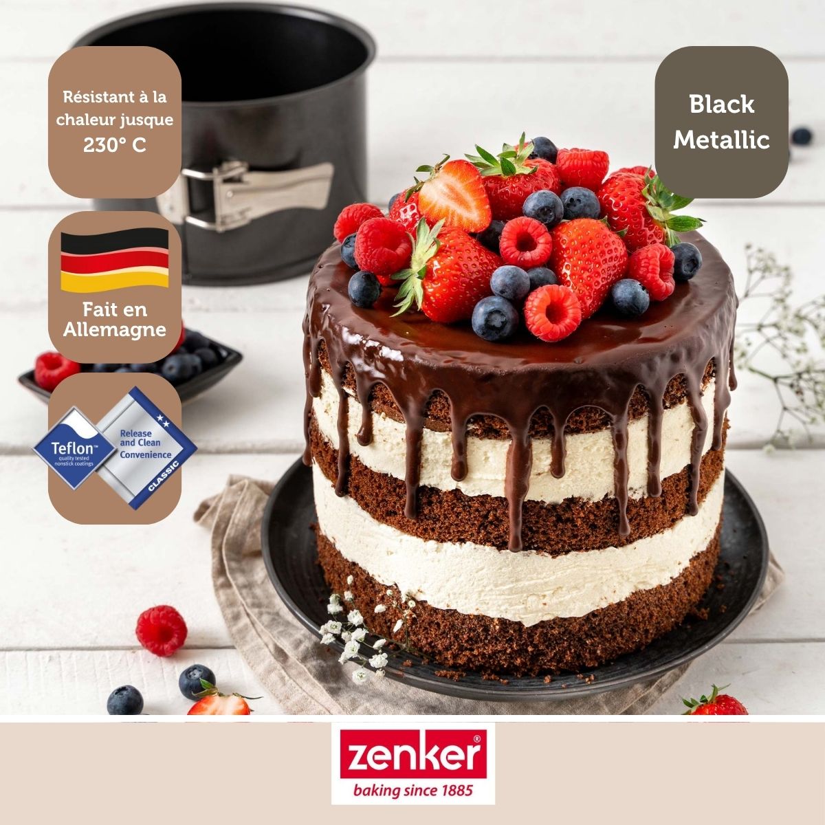 Zenker - Moule À Panettone À Charnière 18 Cm Zenker Black Metallic - Noir