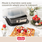 Zenker - Moule À Charnière Carré Avec Couvercle 23 Cm Zenker Bake Click And Go - Noir