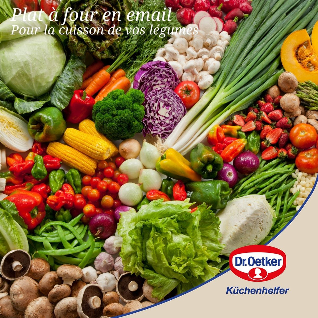 Dr Oetker - Ensemble De 2 Plats À Four Avec Couvercle En Acier Émaillé 42 X 34 Cm Dr. Oetker Back-Idee Kreativ - Noir