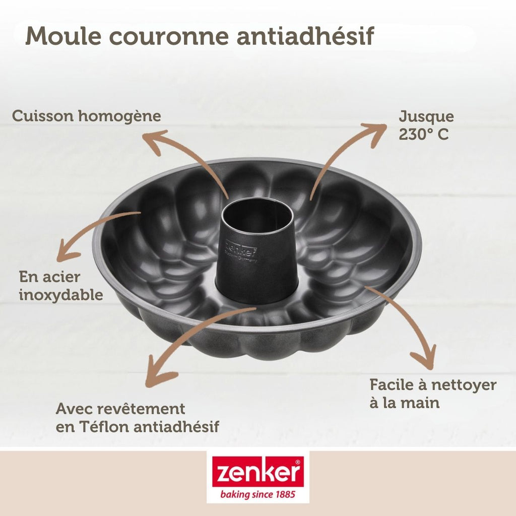 Zenker - Lot De 2 Moules À Gâteaux 32/32 Cm En Acier Black Mettallic Black Mettallic Zenker Black Mettallic - Noir