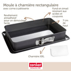 Zenker - Ensemble De 2 Moules À Charnière Rectangulaire En Acier Émaillé Et Sa Spatule 42 X 29 Cm Zenker Deluxe - Noir