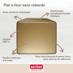 Zenker - Ensemble De 2 Plaques À Pâtisserie Sans Rebords 36 X 33 Cm Zenker Mojave Gold - Or