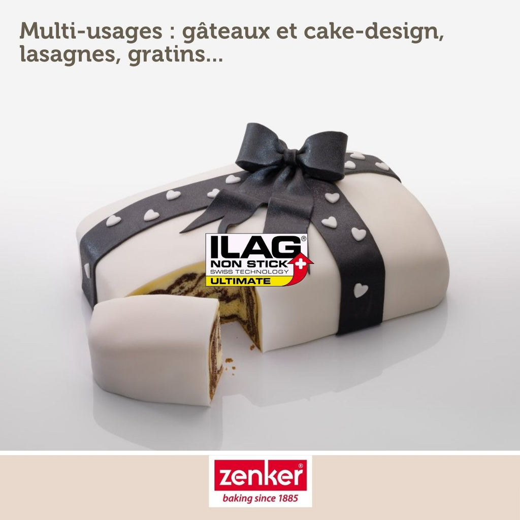 Zenker - Lot De 2 Moules À Gâteaux Rectangulaires 28/18 Cm En Acier Zenker Smart Pastry - Noir|Blanc