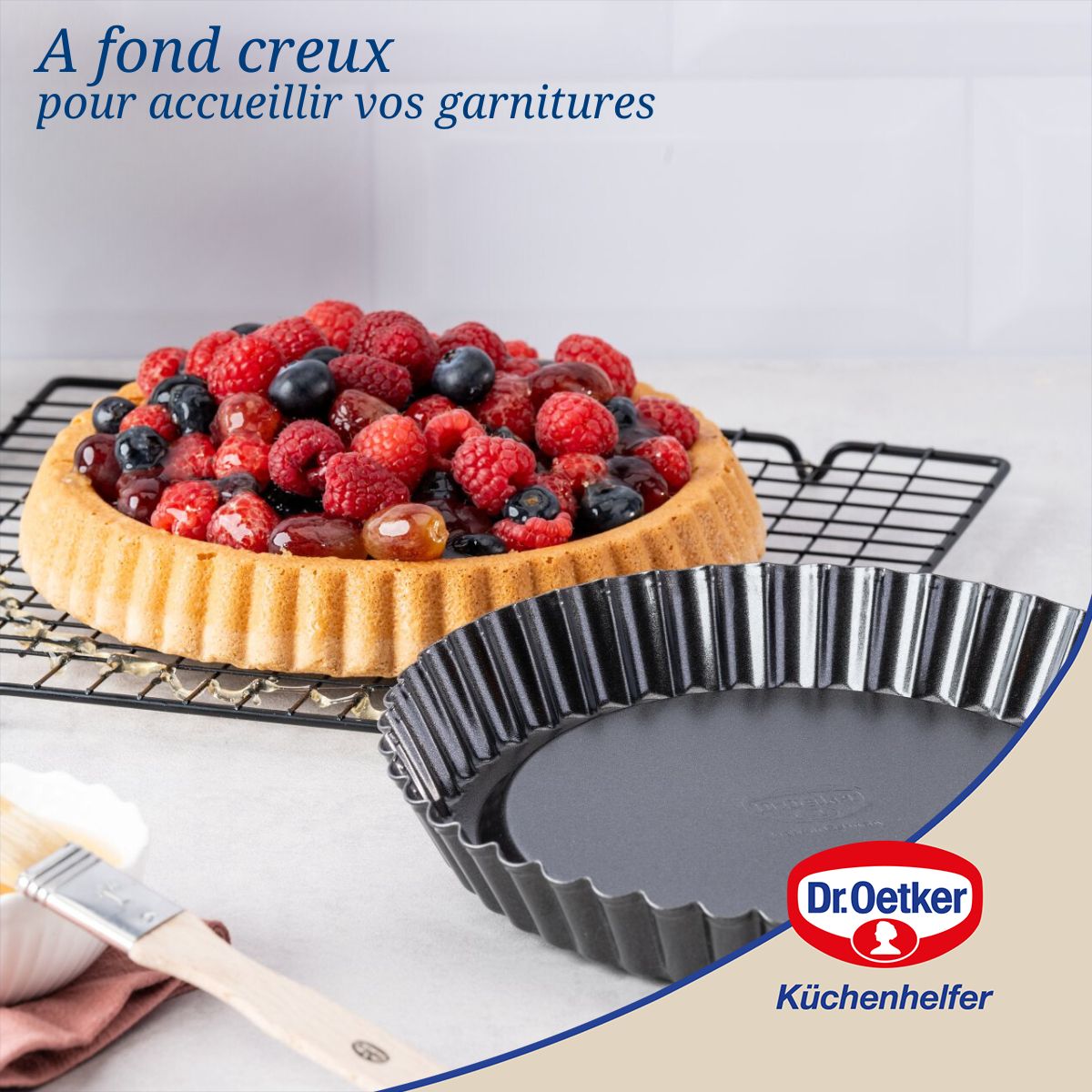 Dr Oetker - Moule À Tarte Renversée 22 Cm Dr.Oetker Tradition - Noir