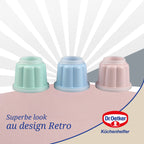 Dr Oetker - Lot De 6 Moules À Flans Avec Couvercle 6,3 X 7,5 Cm Dr. Oetker Rétro - Coloré
