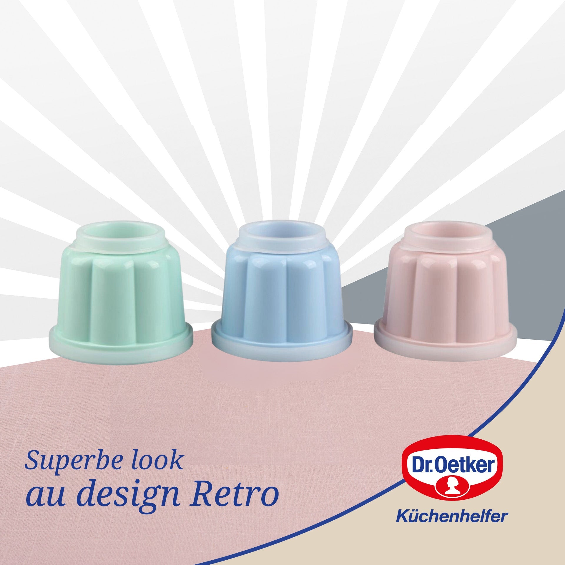 Dr Oetker - Lot De 6 Moules À Flans Avec Couvercle 6,3 X 7,5 Cm Dr. Oetker Rétro - Coloré
