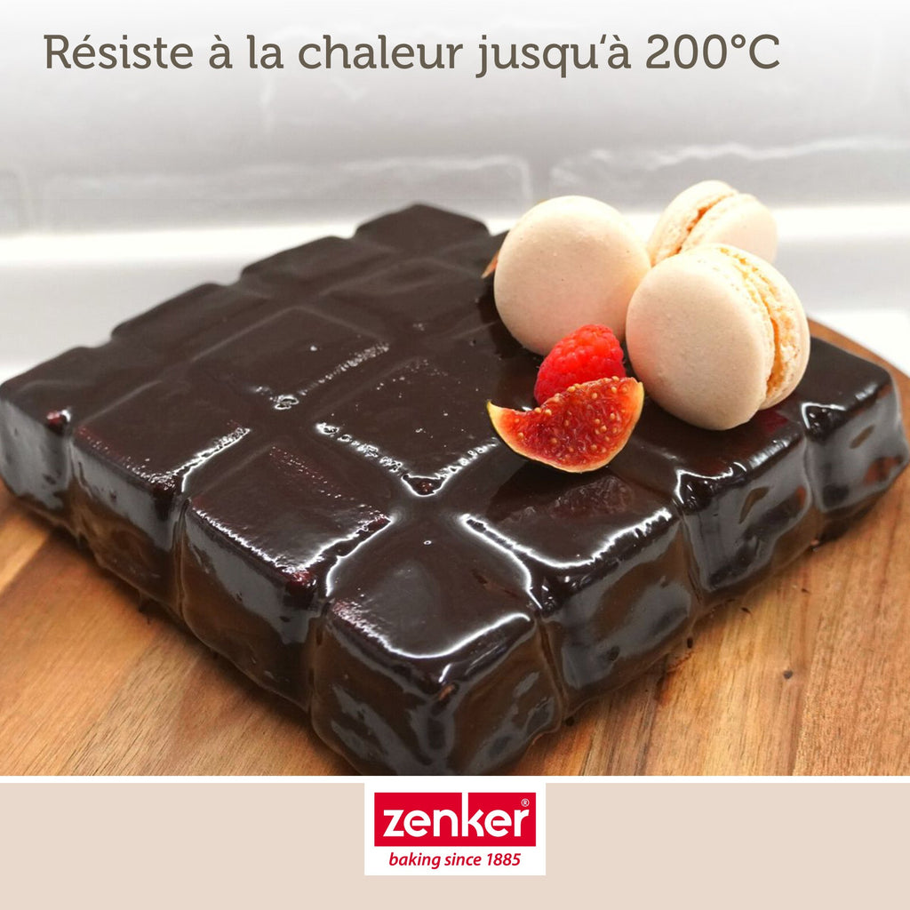 Zenker - Moule À Gâteaux En Forme De Tablette De Chocolat 22 X 24 Cm Zenker Silicone Fibre De Verre - Noir