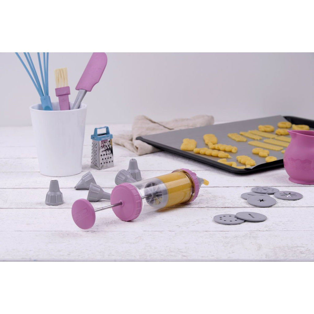 Zenker - Seringue De Pâtisserie Et 6 Embouts Et 6 Disques À Motifs Zenker Sweet Sensation - Gris