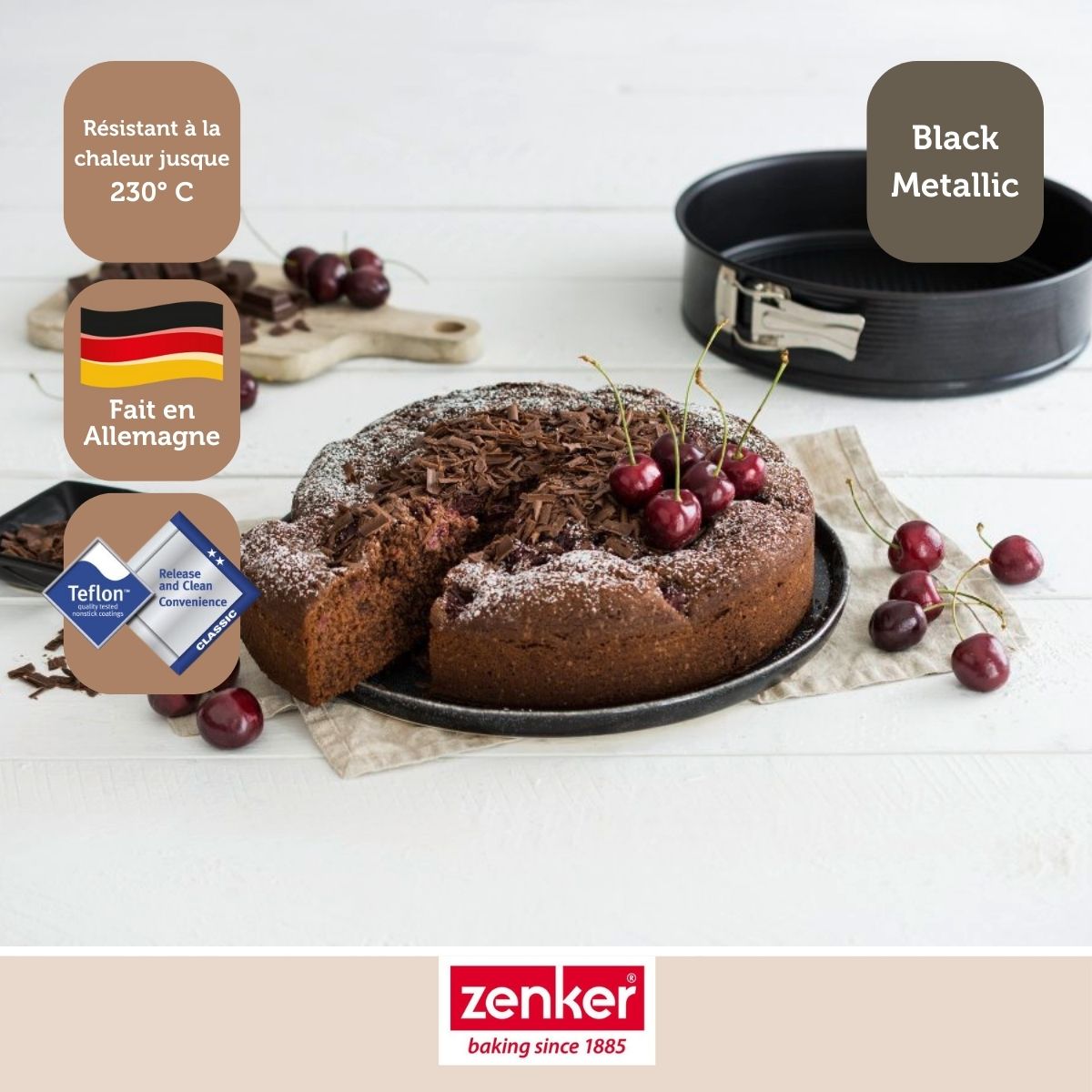 Zenker - Moule À Manqué À Charnière 26 Cm Zenker Black Metallic - Noir
